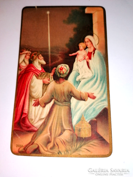 Old holy image, prayer, prayer book, Virgin Mary presents the little Jesus to the three kings 61.