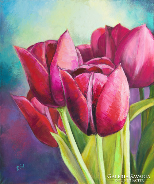 Bánki Szilvia "Tulipánok" című festménye