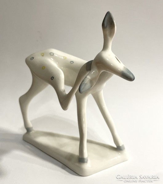 Retro aquincum porcelain deer figurine