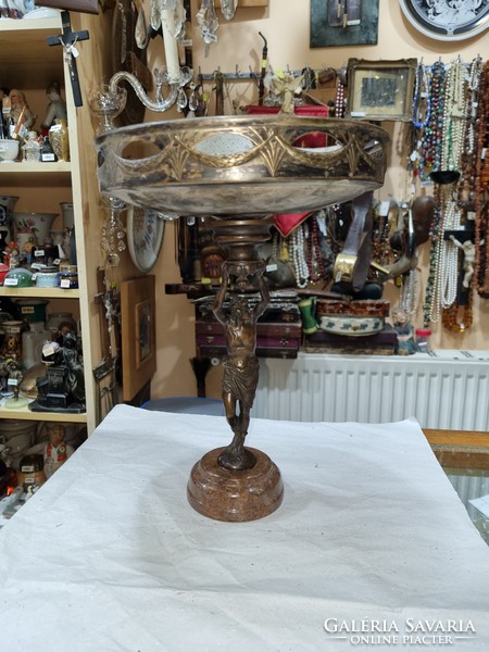 Old figural bowl with copper base