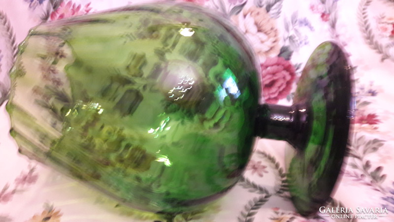 Zöld üveg kehely, óriás pohár (L2160)