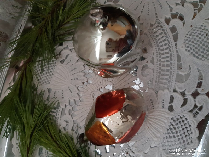 Old glass Christmas tree decorations, transparent