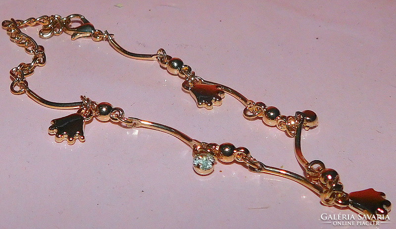 Pendant crystal gold gloss bracelet - up to an ankle chain