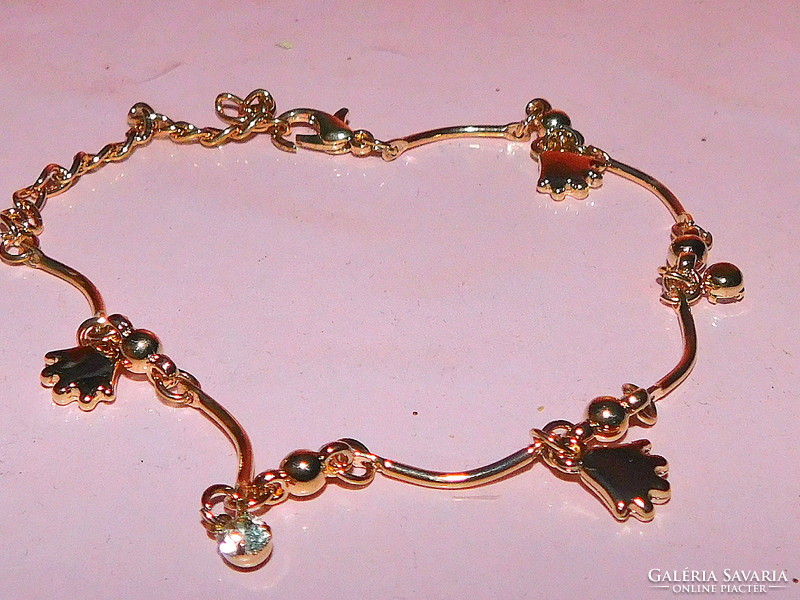 Pendant crystal gold gloss bracelet - up to an ankle chain