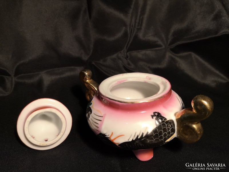 LEÁRAZTAM!!! Régi, kínai porcelán, kézzel festett füstölő edény