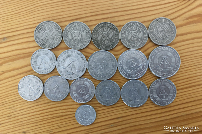 German coins, brand, pfennig, 17 pieces