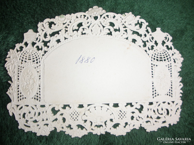 Beautiful lacy New Year's greeting, old paper