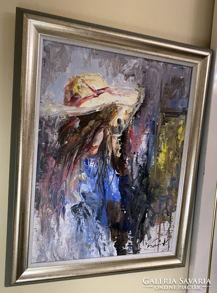 Bíró Konrád ,,Lány esőben”modern festmény