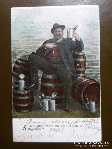 For beer drinkers - German beer postcard
