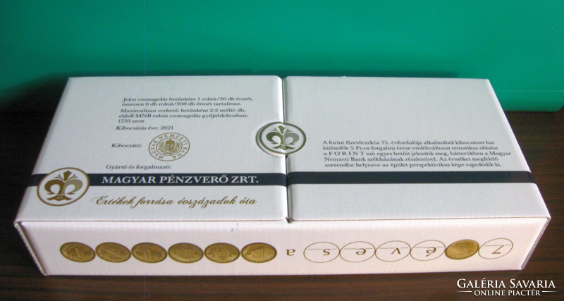 2021 - 75-éves a Forint 6 X 5 Ft rolni - díszdobozos csomagolásban