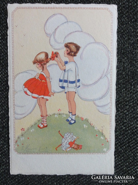 Art Nouveau postcard with Erna Maison Kurt