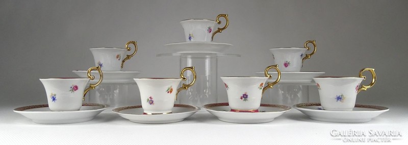 1H438 old german pm porcelain coffee cup set of 7 pieces
