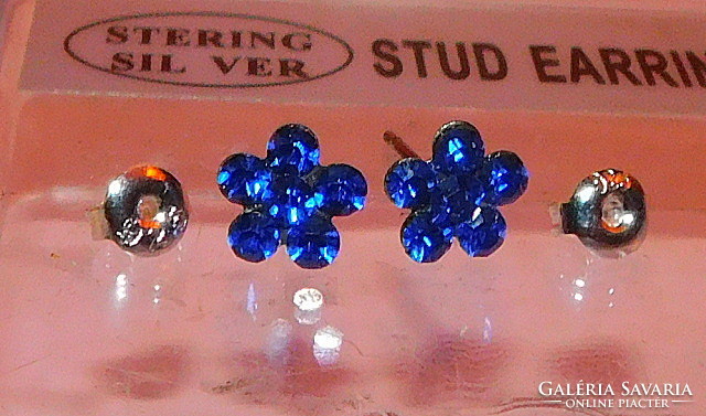London blue crystal flower earrings