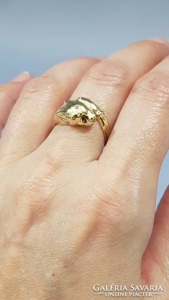 Arany 14k női párducos gyűrű 3,92g