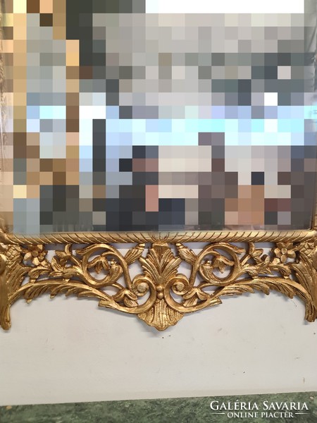 Large gilded openwork carved mirror