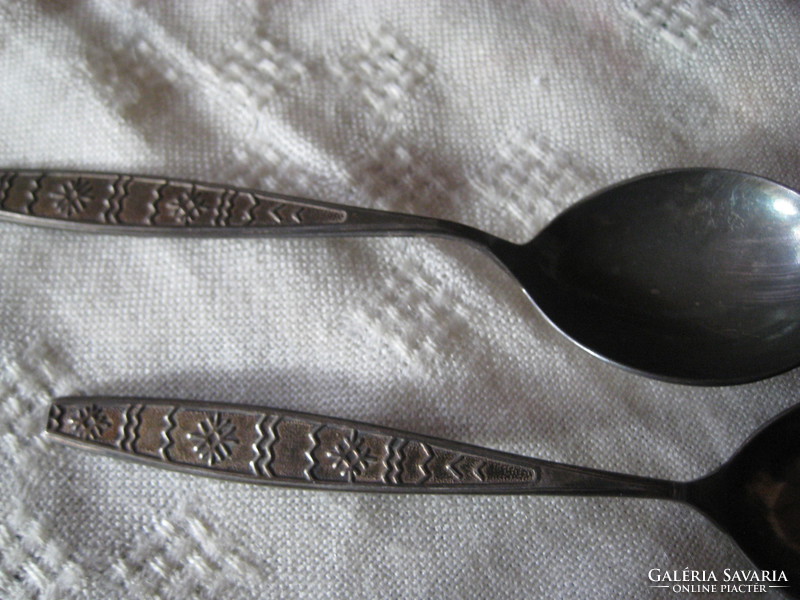 Antik ezüstözött teás kanál ,  jelzett  , 15, 2 cm