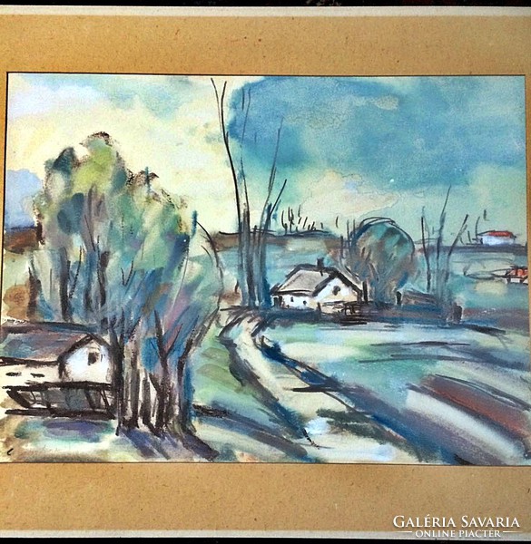 Watercolor picture - on paper with 55x42 cm pass