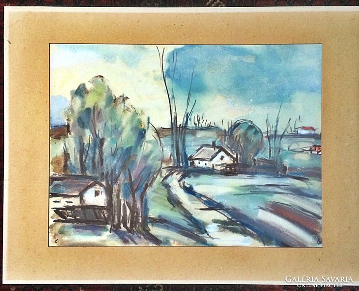 Watercolor picture - on paper with 55x42 cm pass