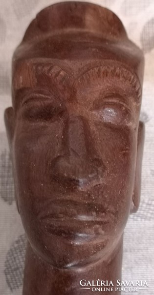Carved african man sculpture head