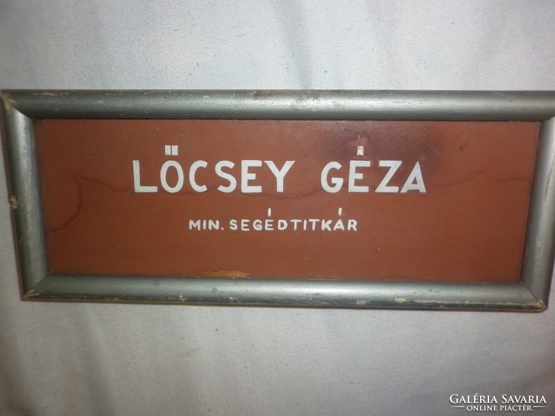Antique door sign Géza Lőcsey min. Assistant Secretary