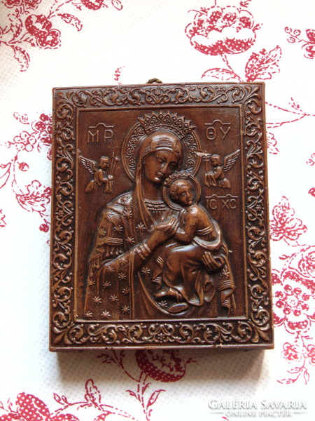 Beautiful old wax wall decoration on religious theme