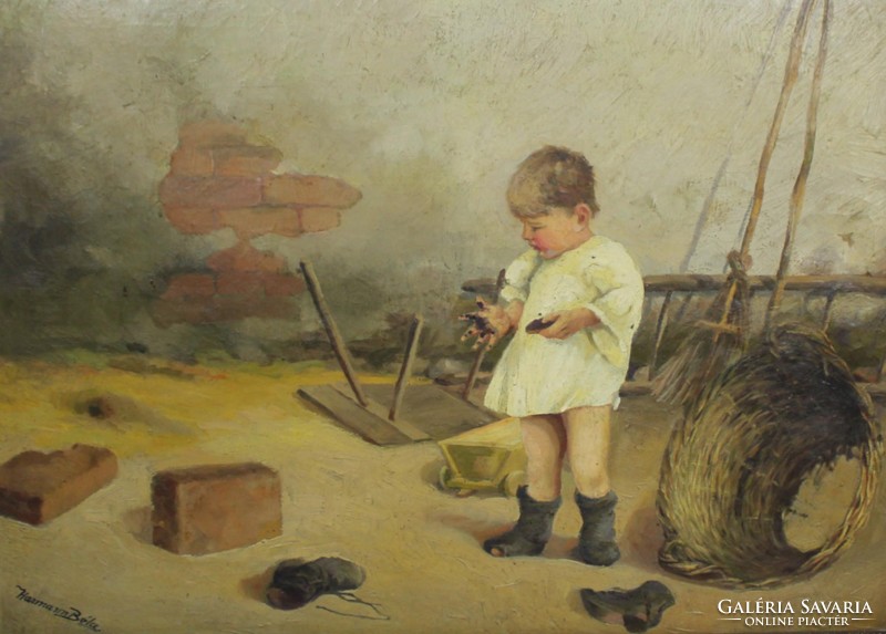 Béla Harmann - a toddler playing