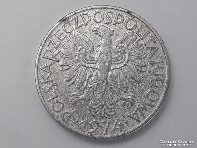 Poland 5 zloty 1974 coin - Polish 5 zl 1974 foreign coin