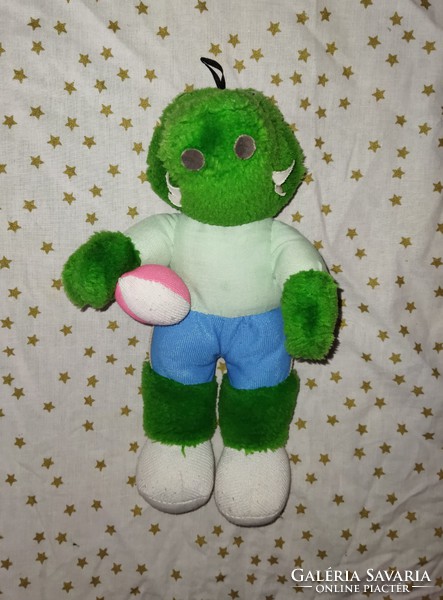 Retro plush soccer player crocodile 25cm old toy