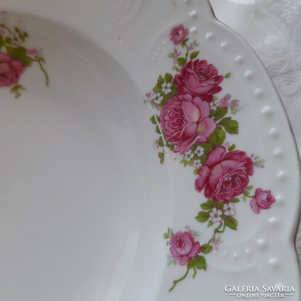 Zsolnay gyöngyös rózsás tányér