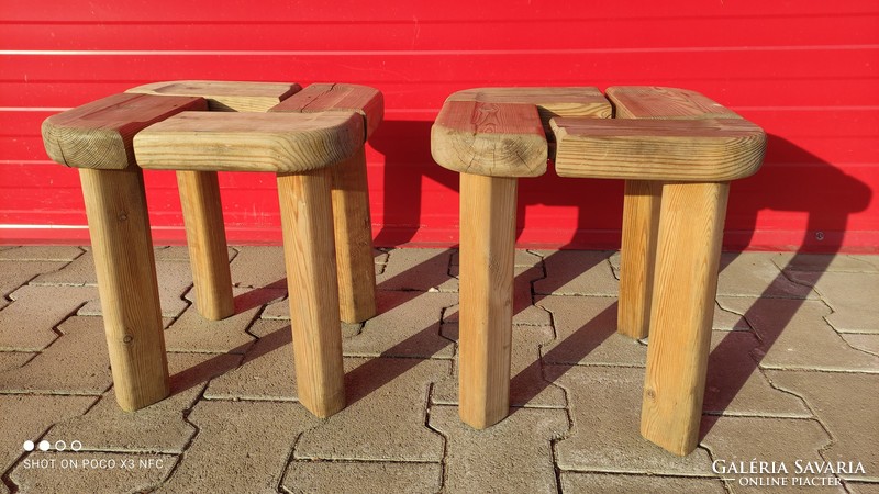 Two for the price of one! Pine stool by finnsauna lagerholm, pine sauna chair 1950s