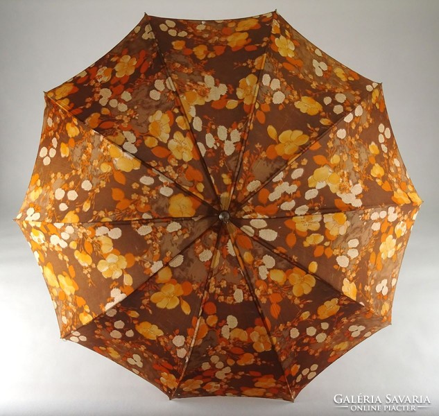 1G798 Régi ezüst nyelű virágos esernyő sétabot 87 cm