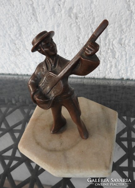 Guitarist - bronze sculpture on a marble base