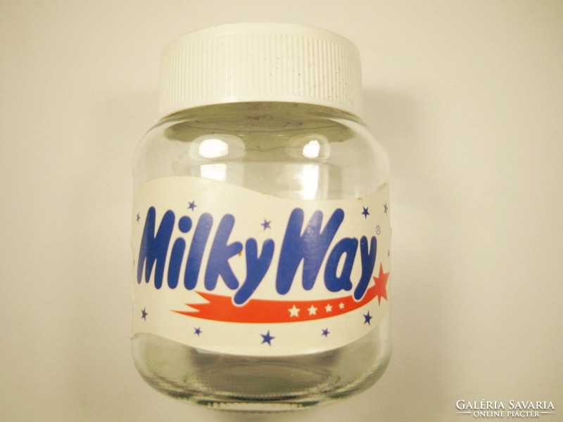Retro paper labeled mason jar - milky way - from the 1990s