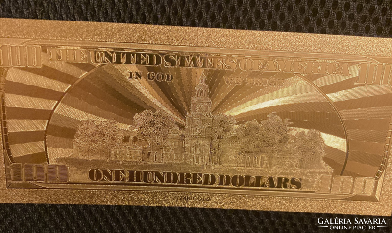 24 kt arany száz dollár bankjegy