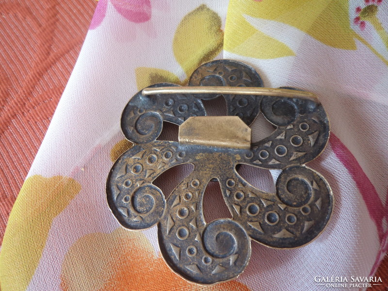 Beautiful, old, patinated - decorative buckle that can be used as a scarf.