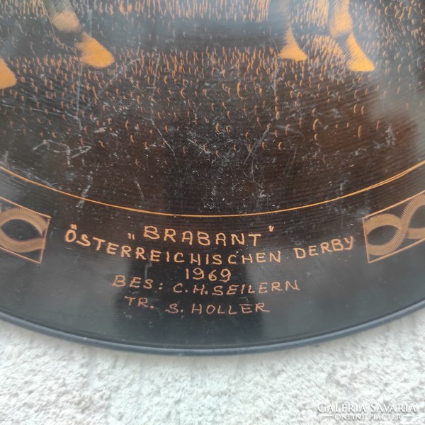 Equestrian award, Austrian derby 1969. Made of copper. Jockey!