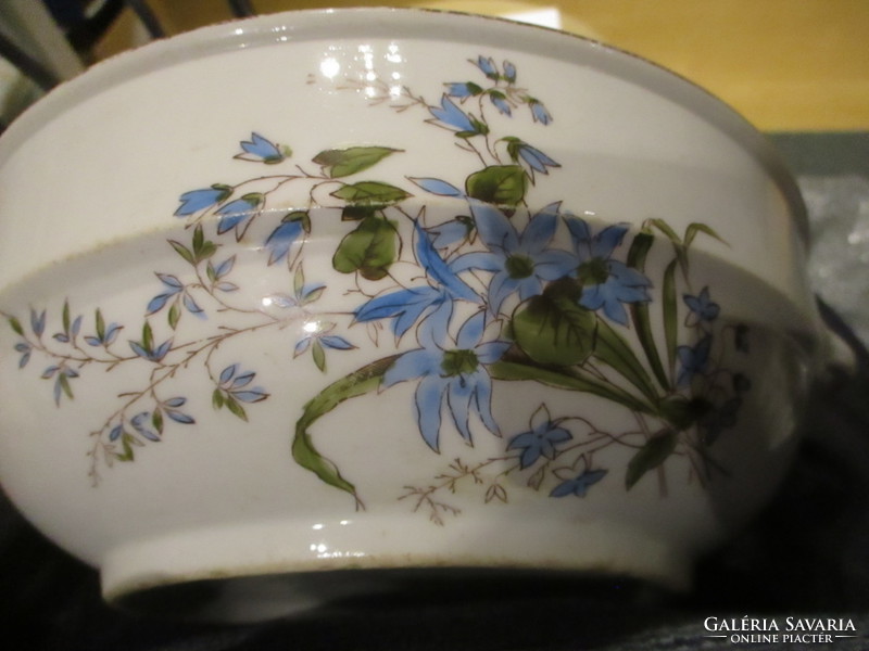 120 year old floral two-eared hard porcelain bowl 23 cm in diameter