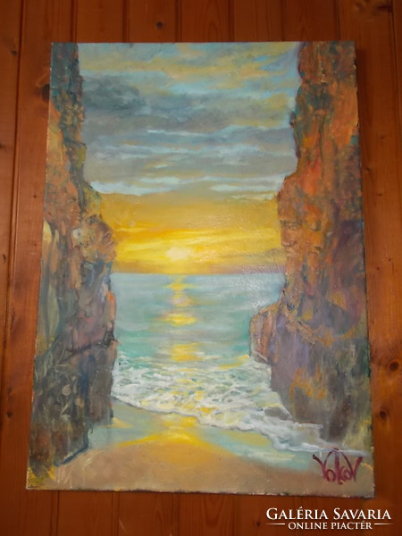Mihail Volkov,két szikla a tengernél c. festmény