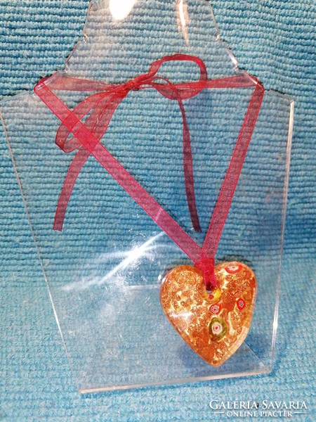 Mille fiori glass heart pendant (30)