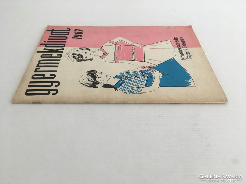 Children's fashion 1967, Retro fashion magazine, fashion card with tailoring pattern attachment