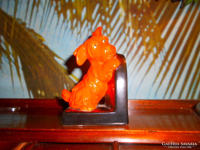 1930s art deco dog figurine ceramic book prop with hummel