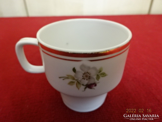 Raven house porcelain coffee cup with rose pattern. He has! Jókai.