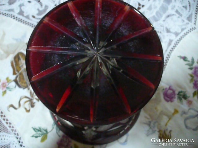 Beautiful burgundy crystal vase