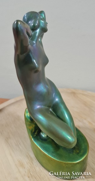 Zsolnay eosin antique longing female nude figure from 1906-10