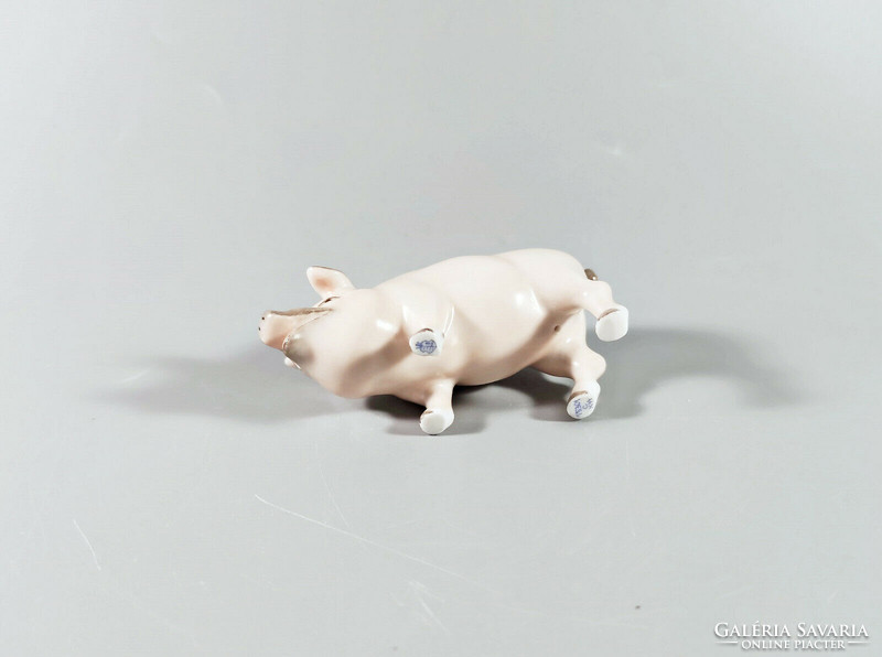 Herend, pig 8.5 Cm miniature hand-painted porcelain figurine, flawless! (I072)