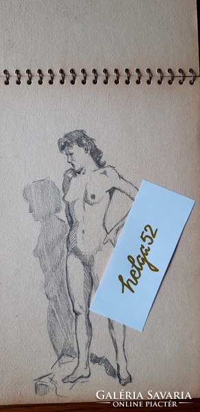 Original nudes, caricatures, animal and landscape sketches from the legacy of László Karmazsin 1956- 1957