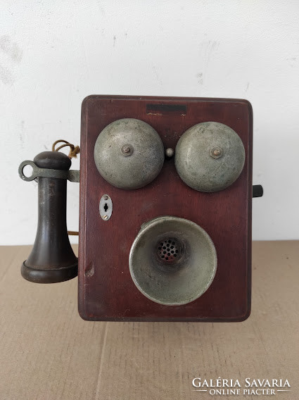 Antique wall mounted wooden telephone 1890-1905s 5063