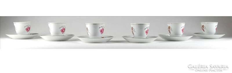 1H757 Régi kínai hat személyes porcelán kávéscsésze készlet