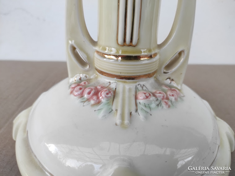 Antik jugendstil szecesszió jelzés nélkül porcelán asztalközép száraz virág váza 5099