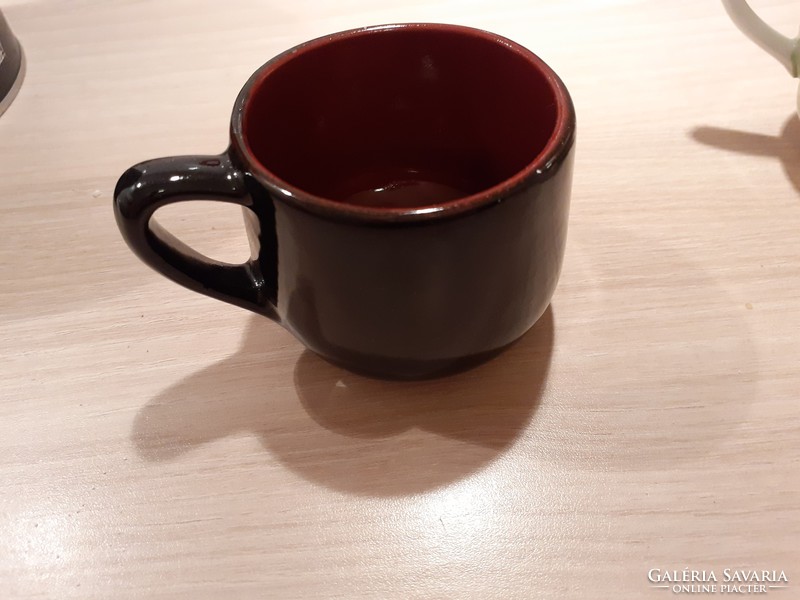 Black glazed ceramic coffee cup mocha